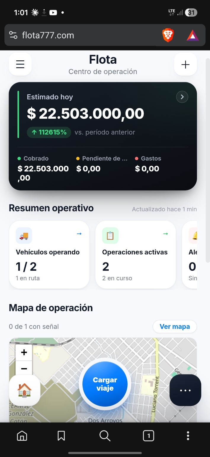 Dashboard principal de Flota