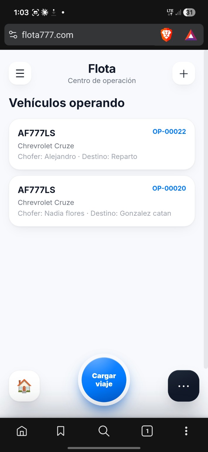 Vehículos operando en Flota